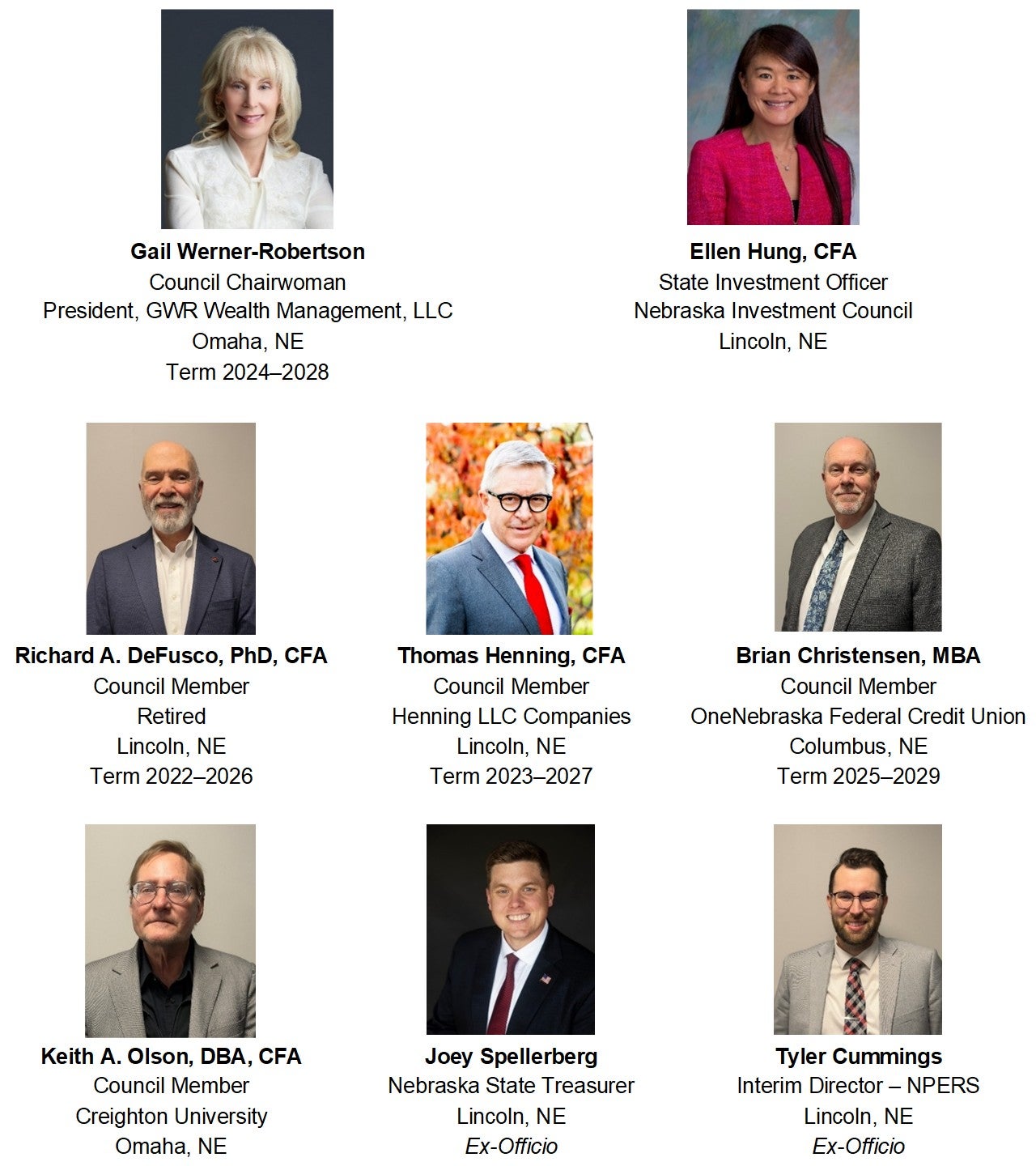 2026 Board Member Headshots and Descriptions